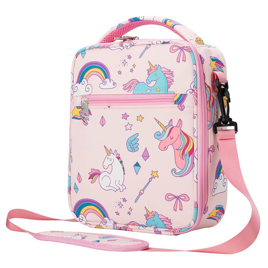 HASTHIP® Lunch Box for Kids Girls Insulated Lunch Bag, Pocket Pink Unicorn Print Thermal Lunch Tote Bag with Shoulder Strap for School Thermal Meal Small Lunch Tote Toddler Rainbow Lunchbox HASTHIP® Lunch Box for Kids Girls Insulated Lunch Bag, Pocket Pink Unicorn Print Thermal Lunch Tote Bag with Shoulder Strap for School Thermal Meal Small Lunch Tote Toddler Rainbow Lunchbox